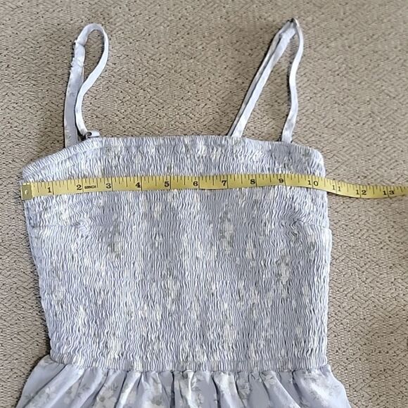 Hollister Light Blue Floral Smocked Woven Short Dress - Size Small - Picture 11 of 14